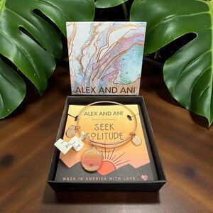 🧡ALEX AND ANI🧡Seek Solitude Charm Bangle in Shiny Rose Gold with Gift Box/NWT